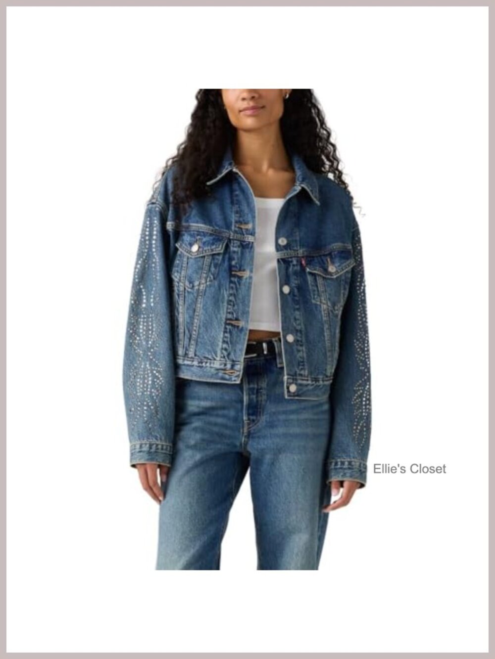 Women's Cotton Denim Trucker Jacket Casual Long Sleeve 90s Style